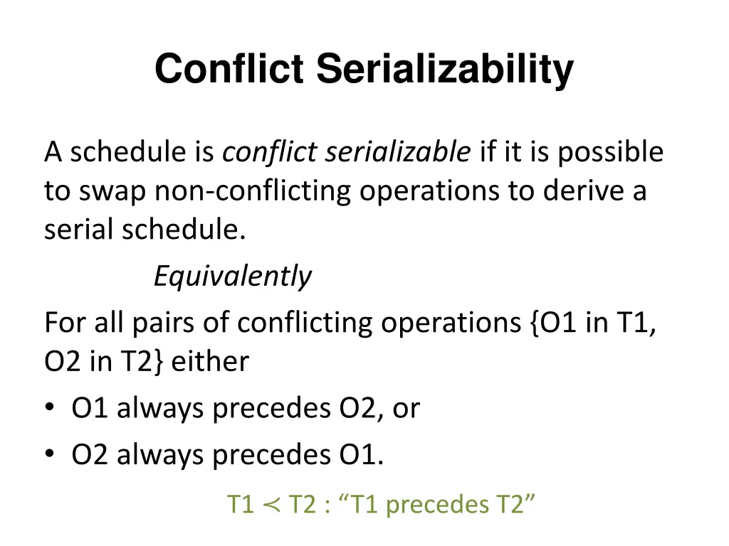 conflict serializability