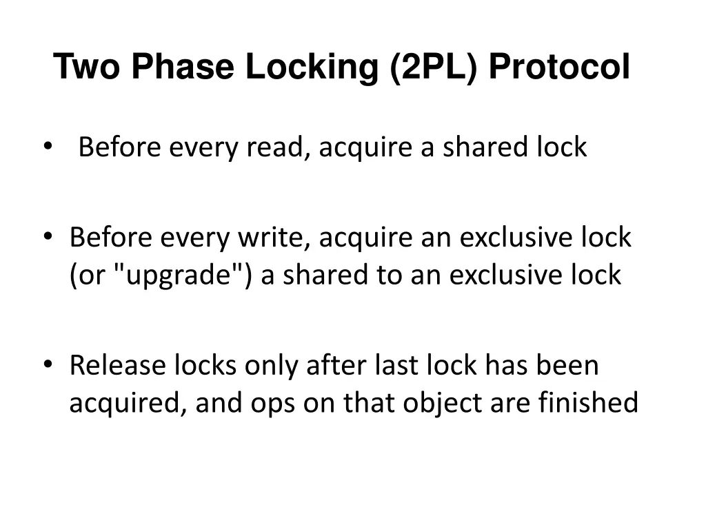 two phase locking 2pl protocol