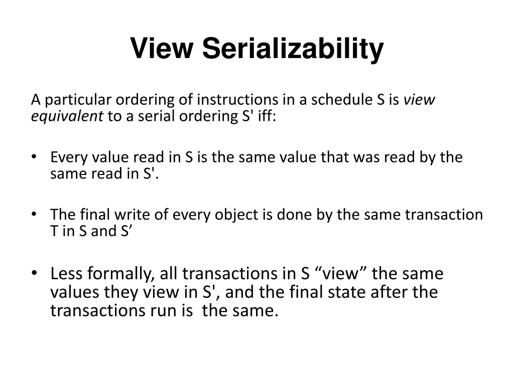 view serializability