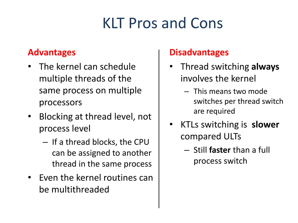 klt pros and cons