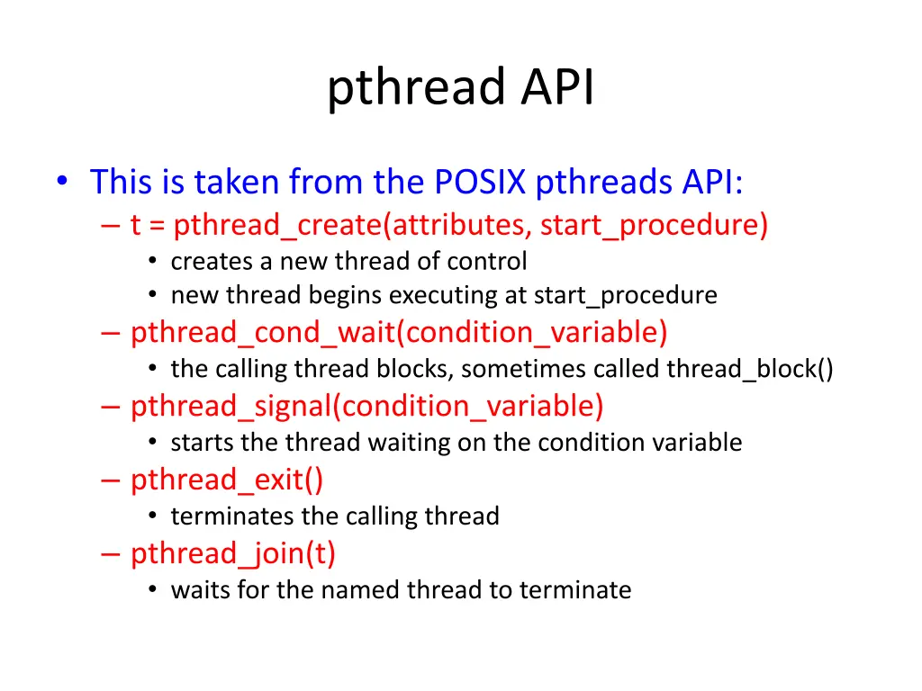 pthread api