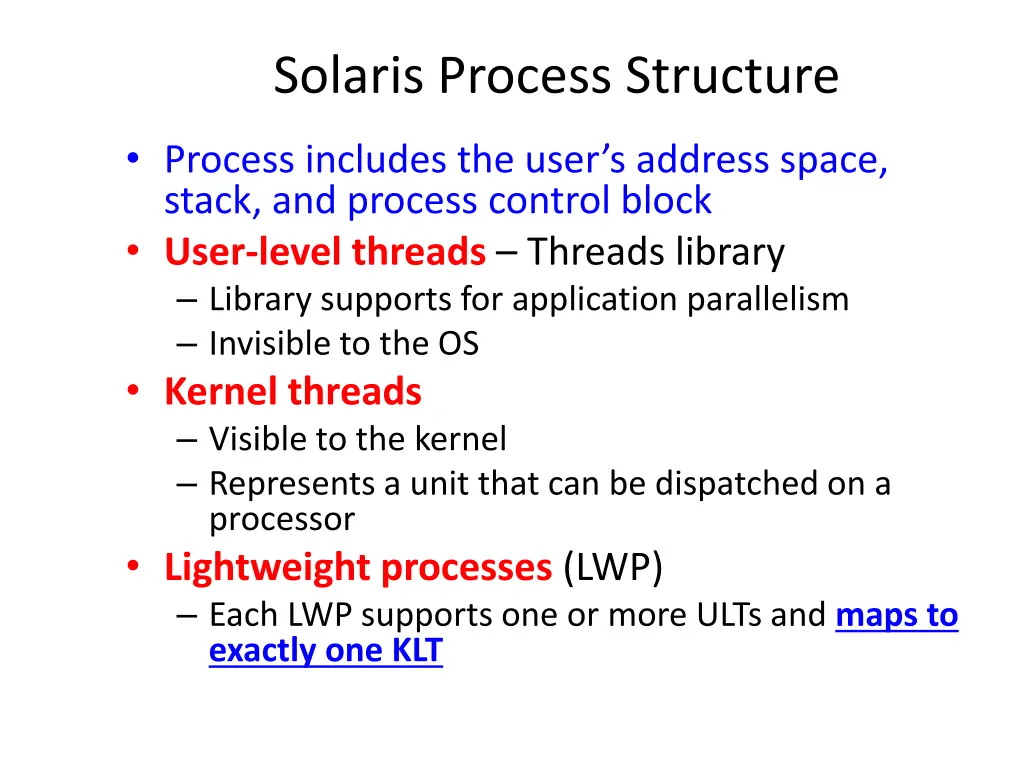 solaris process structure