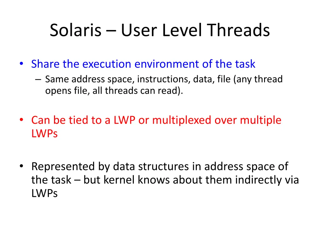 solaris user level threads