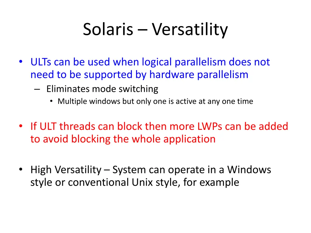 solaris versatility