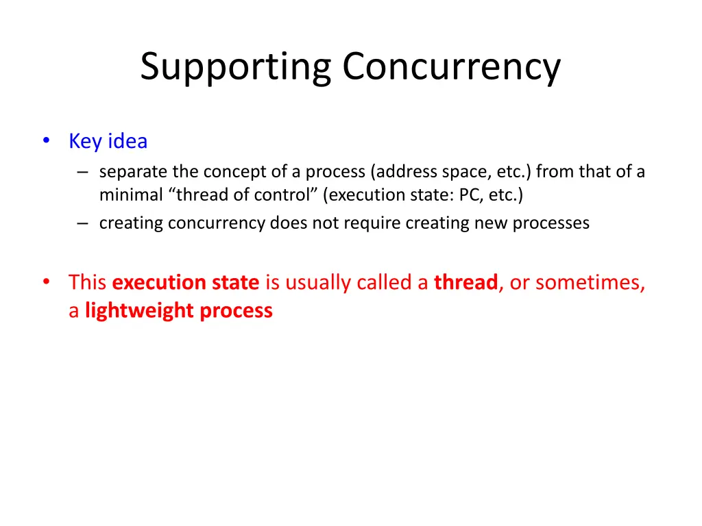 supporting concurrency