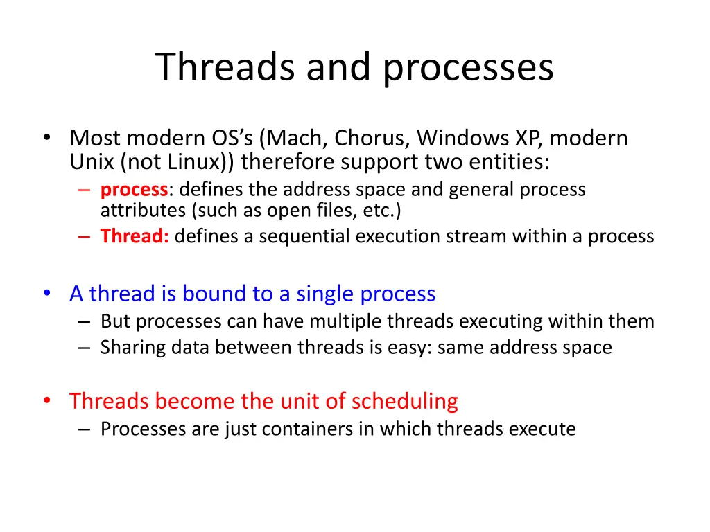 threads and processes