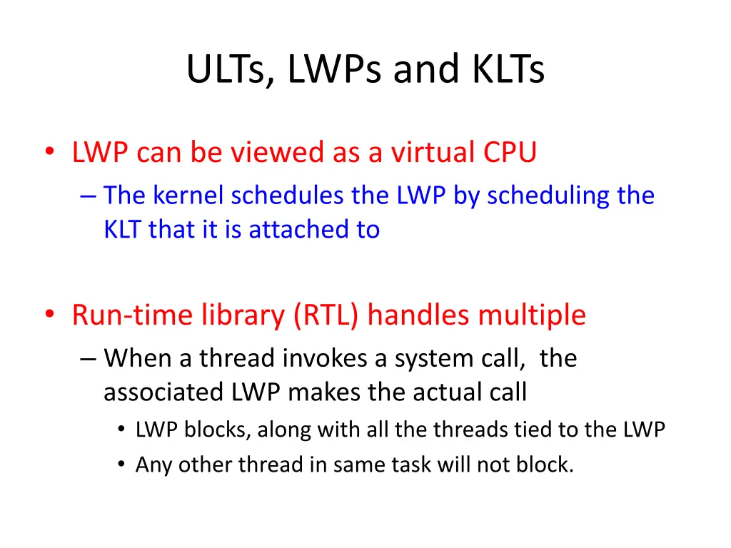 ults lwps and klts