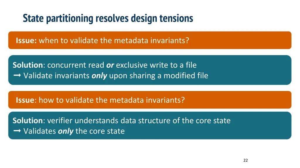 state partitioning resolves design tensions