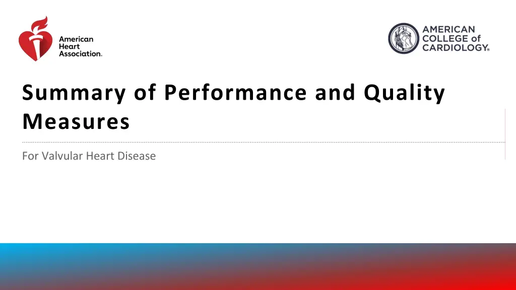 summary of performance and quality measures