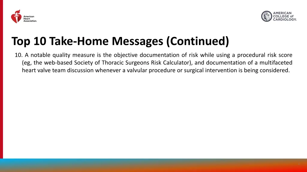 top 10 take home messages continued 2