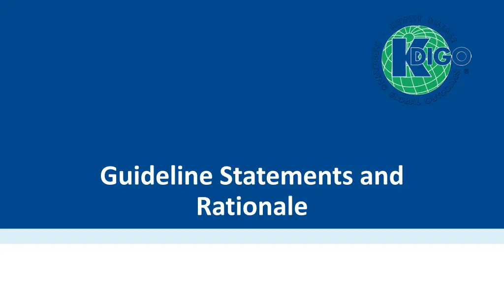 guideline statements and rationale