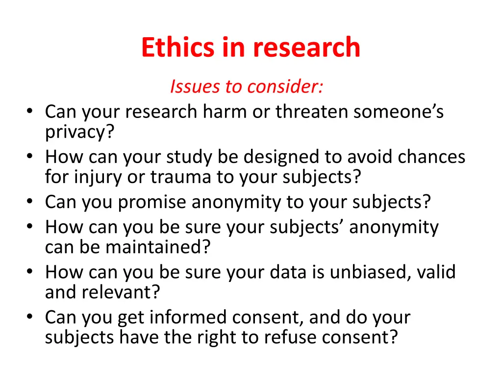 ethics in research