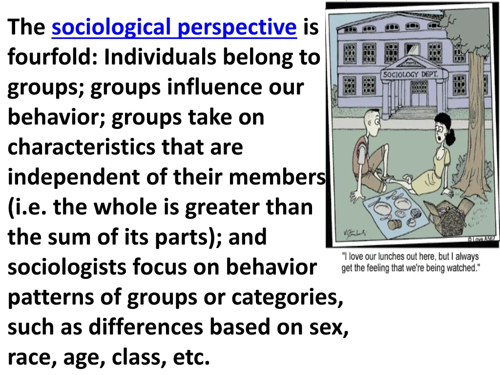 the sociological perspective is fourfold