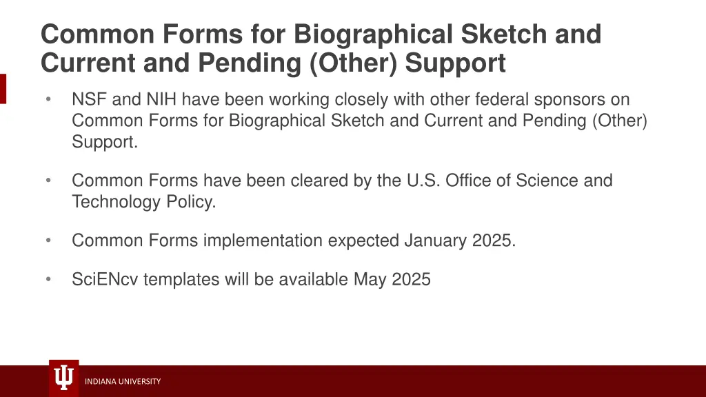 common forms for biographical sketch and current