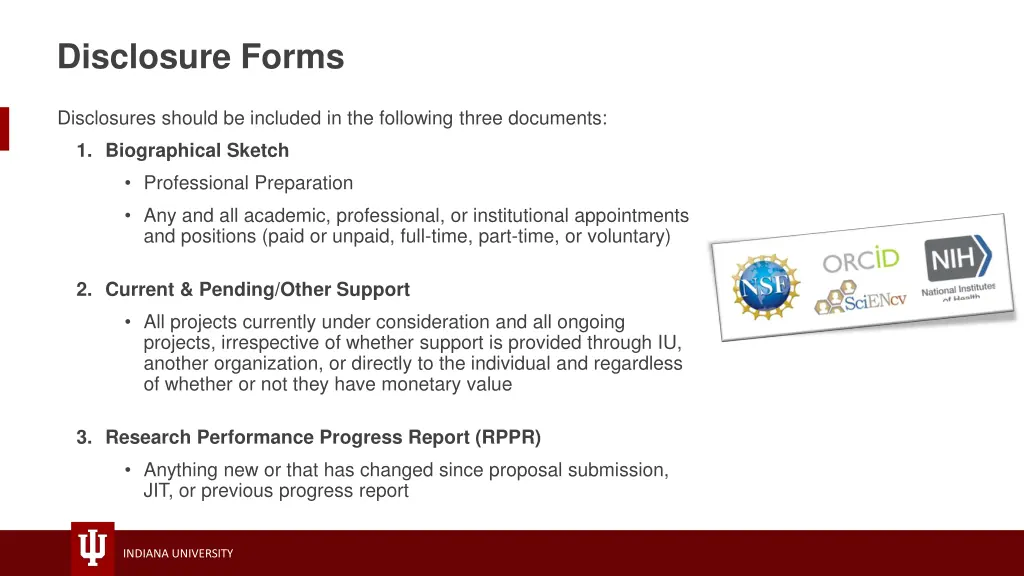 disclosure forms