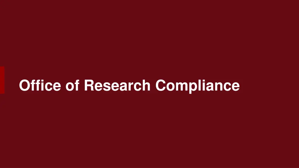 office of research compliance