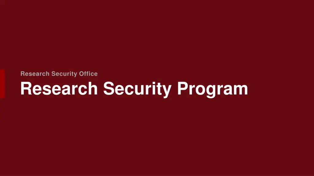 research security office