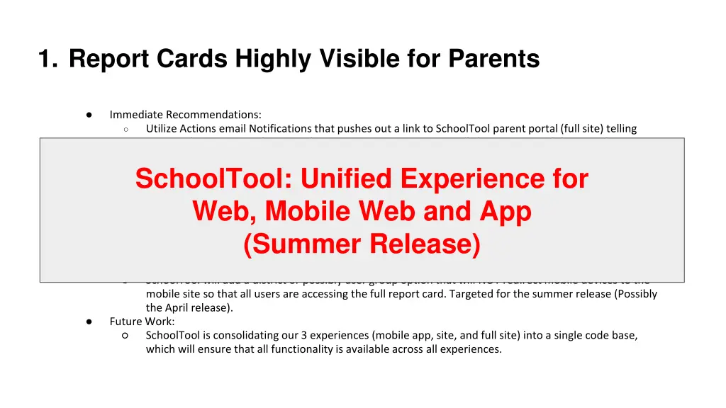 1 report cards highly visible for parents