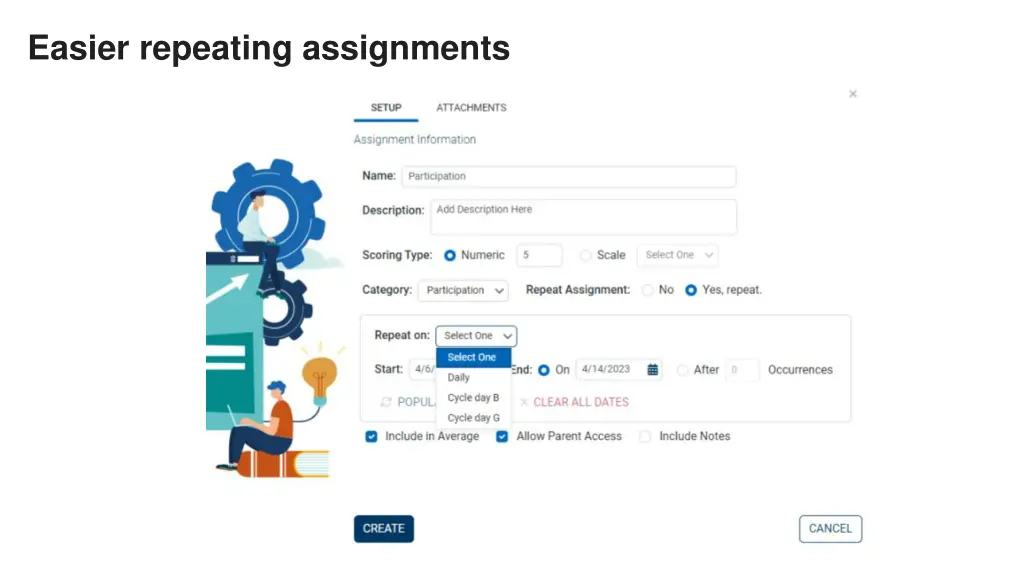 easier repeating assignments