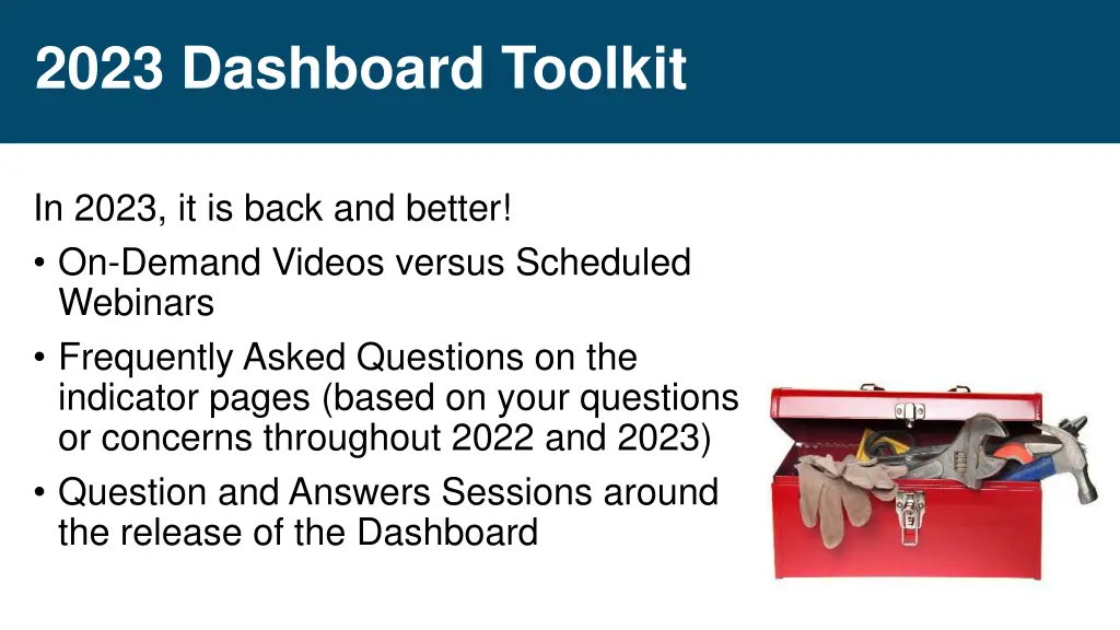 2023 dashboard toolkit