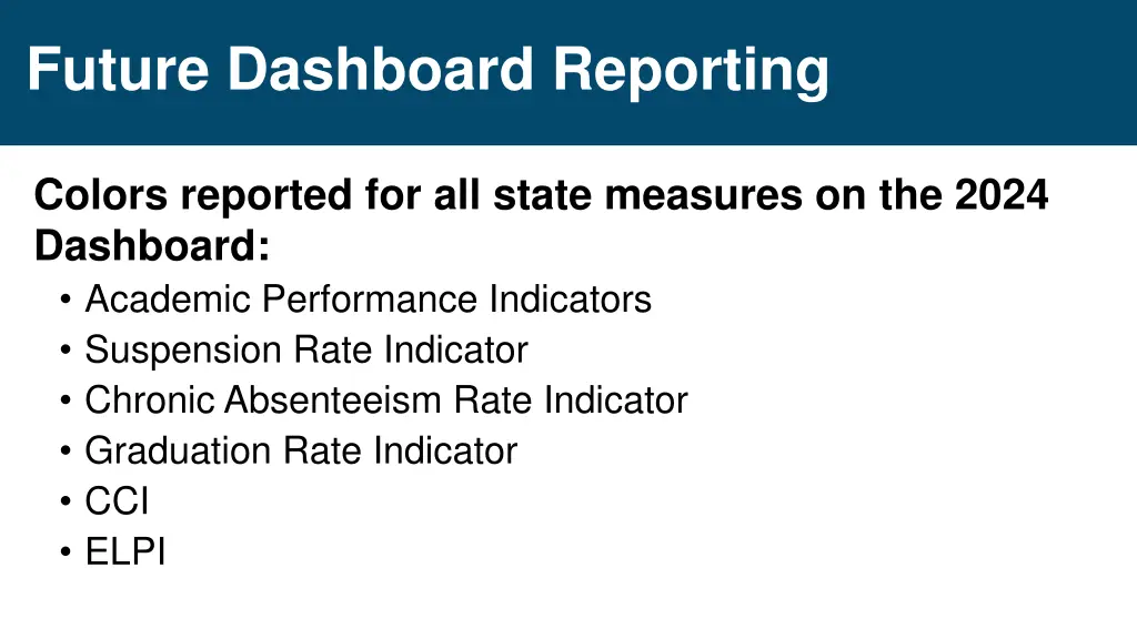 future dashboard reporting