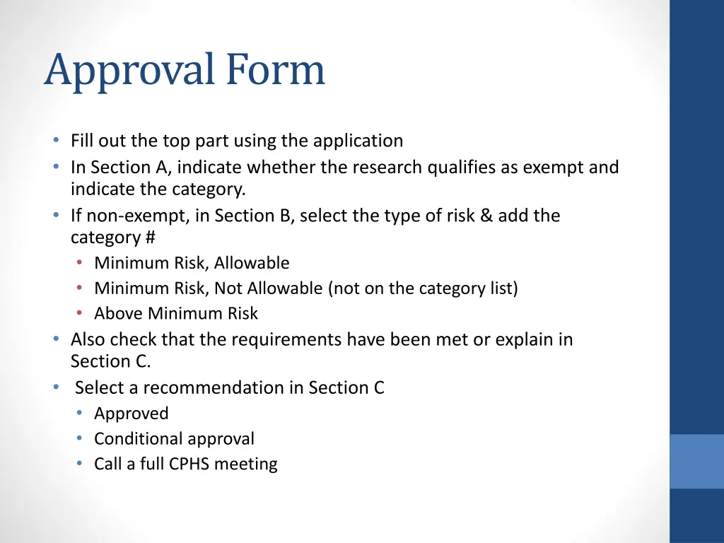 approval form