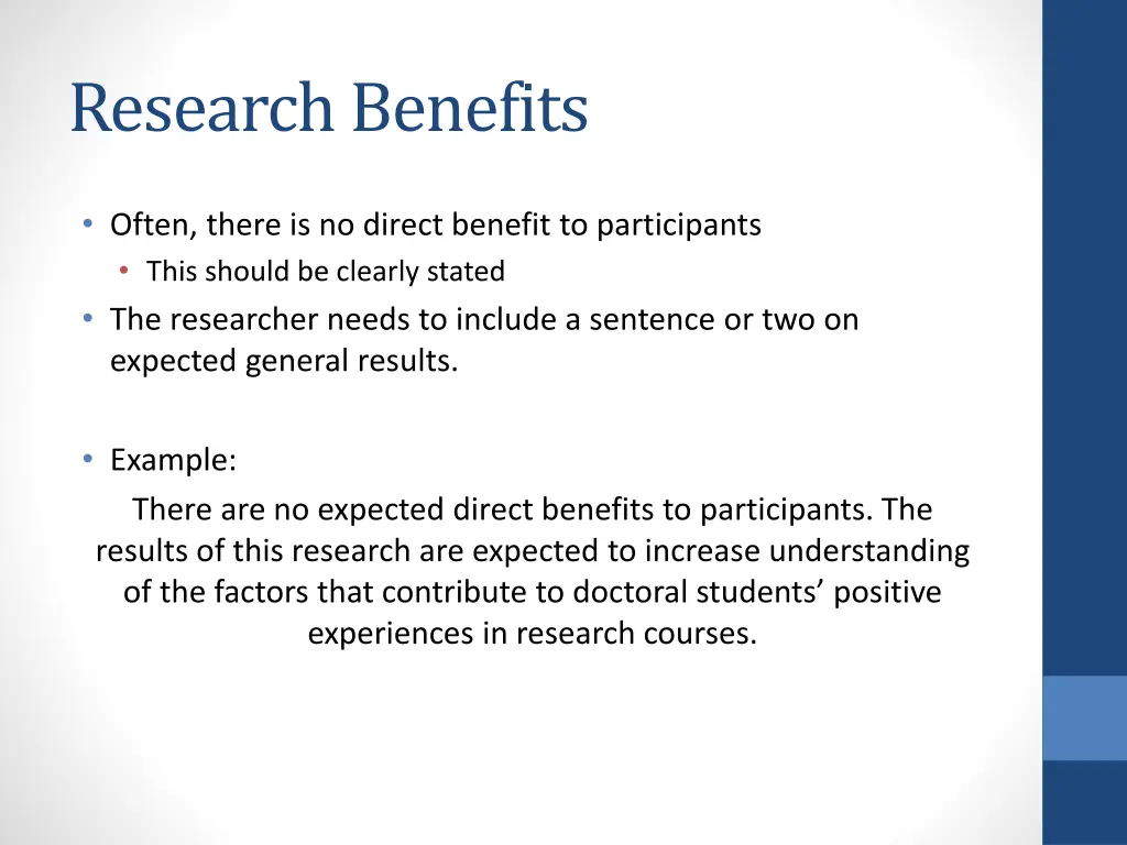 research benefits