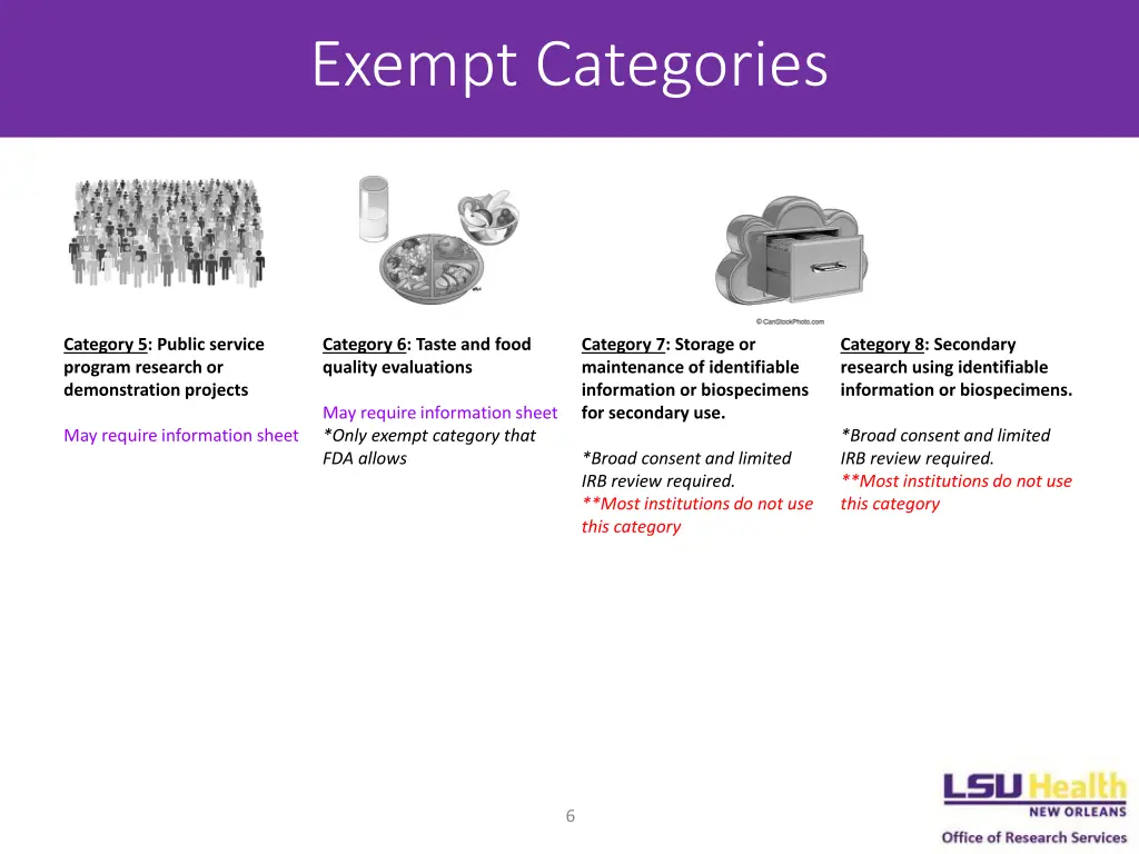 exempt categories 1