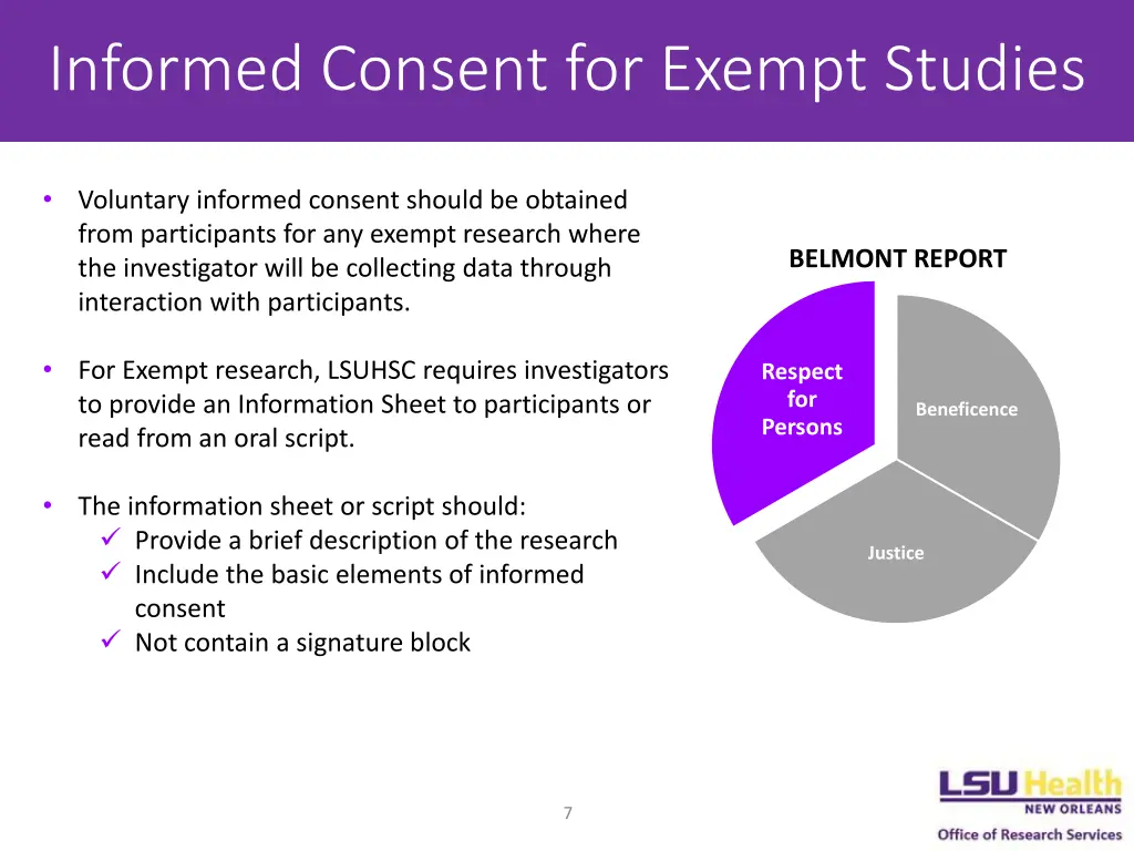 informed consent for exempt studies