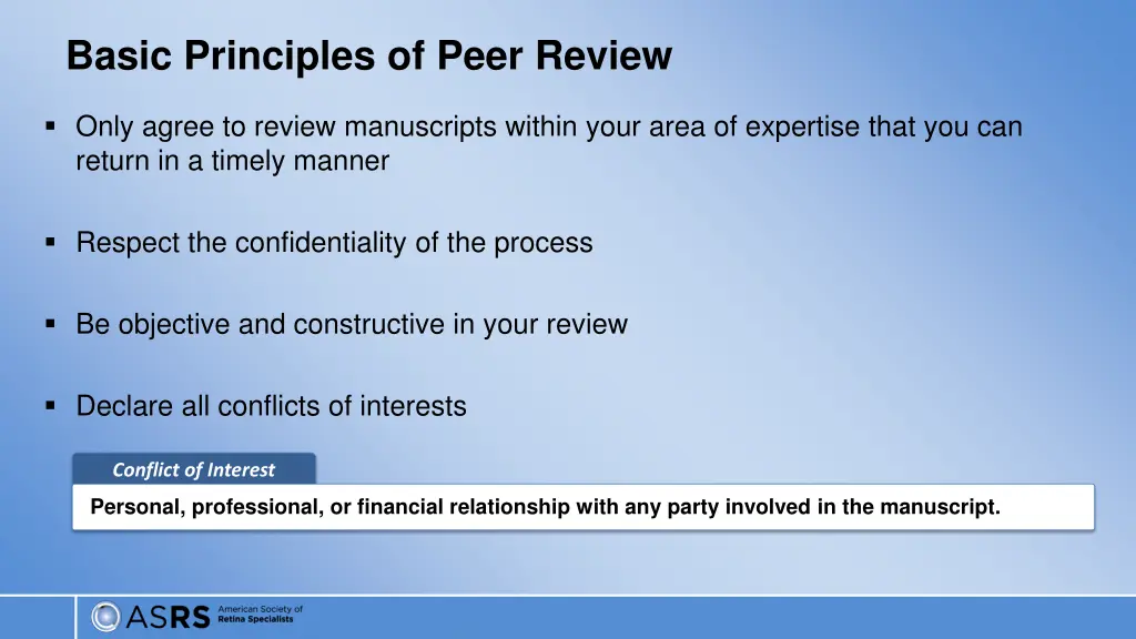 basic principles of peer review