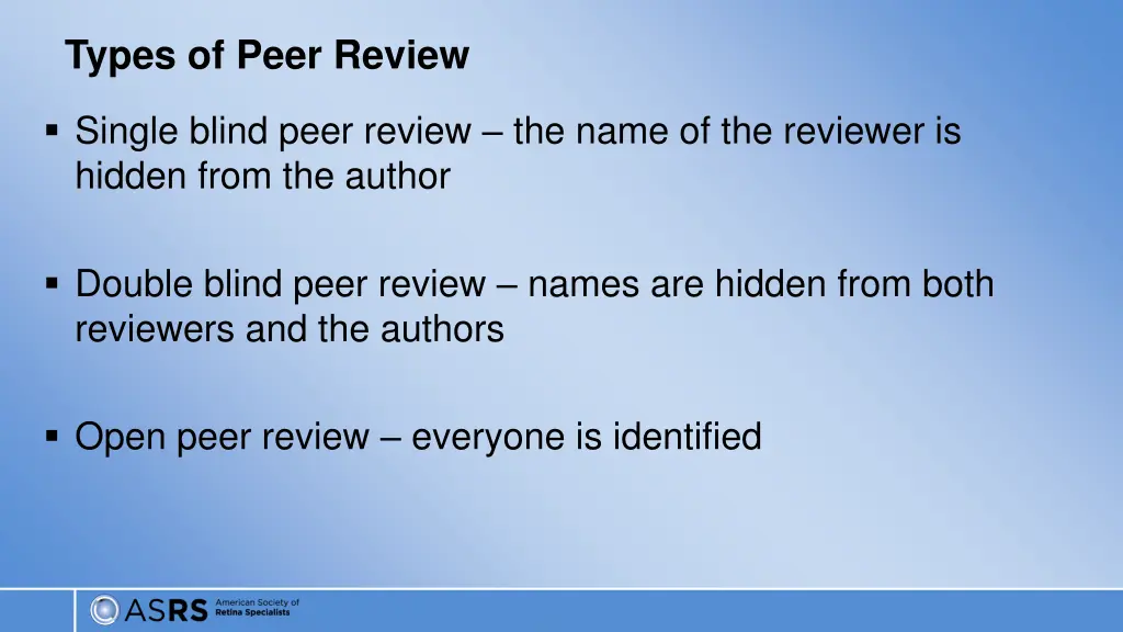 types of peer review