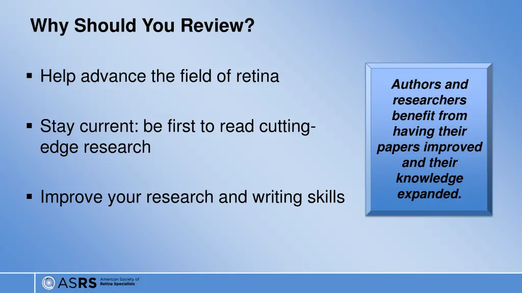 why should you review