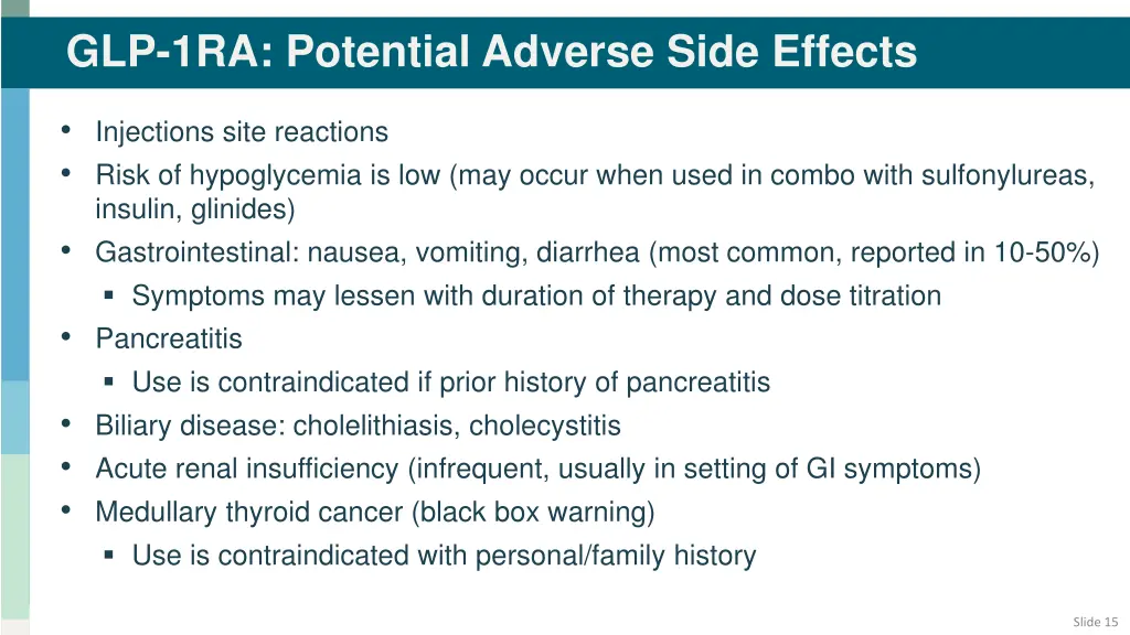 glp 1ra potential adverse side effects