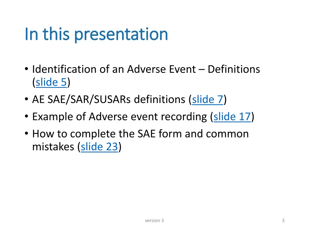 in this presentation in this presentation