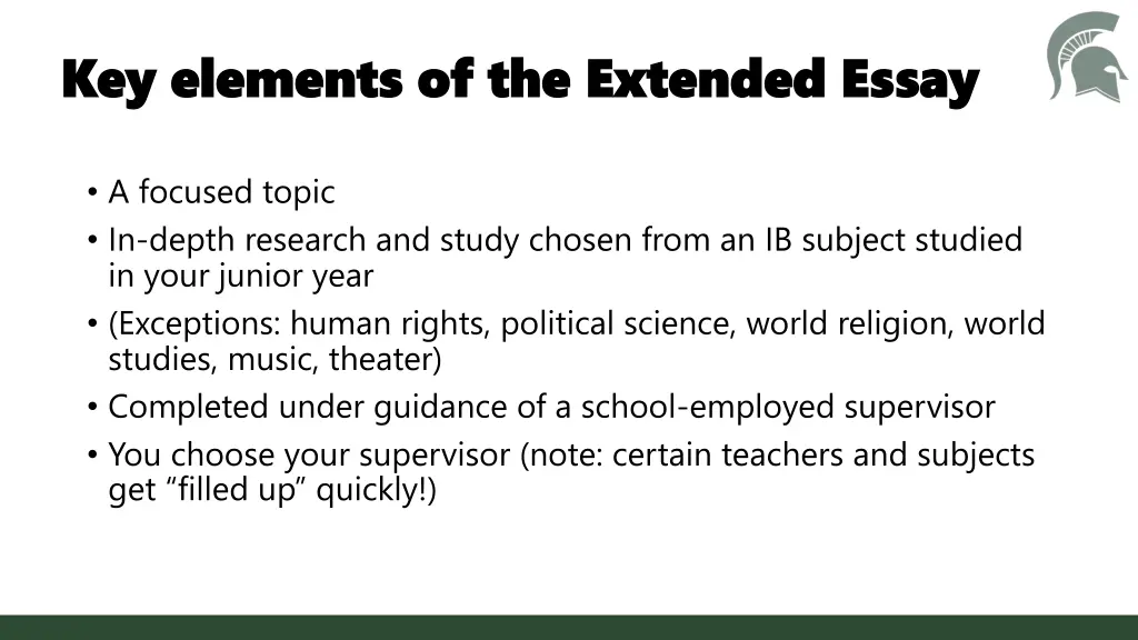 key elements of the extended essay key elements