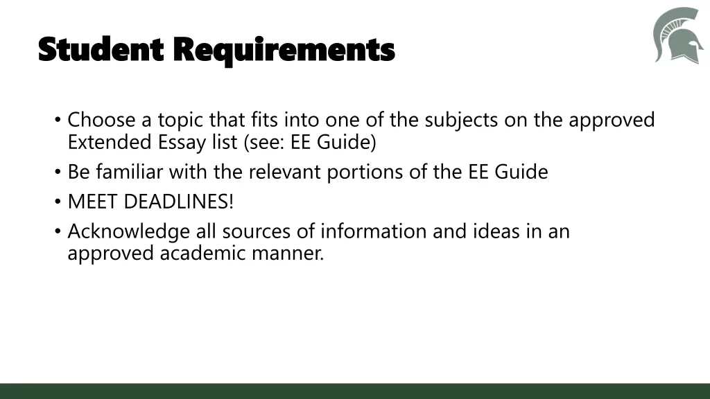 student requirements student requirements