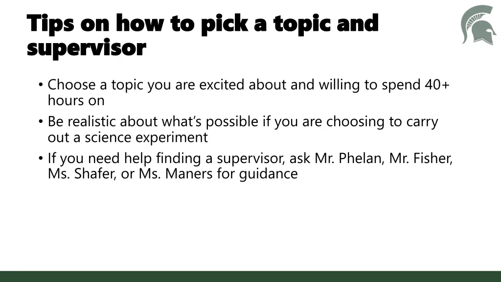 tips on how to pick a topic and tips