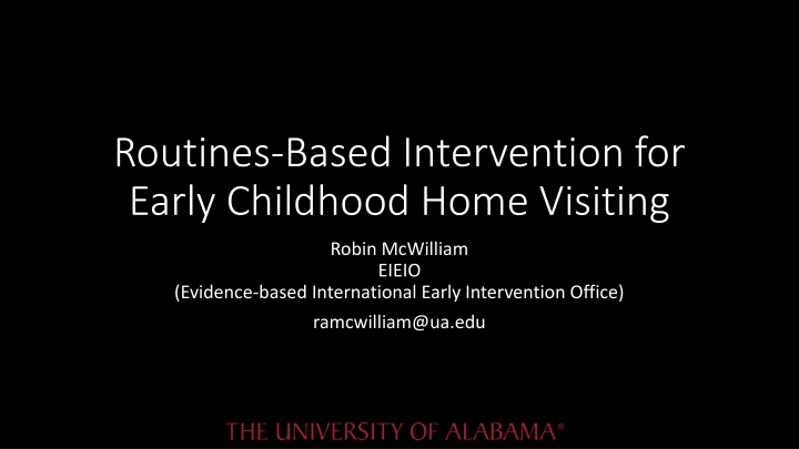 routines based intervention for early childhood