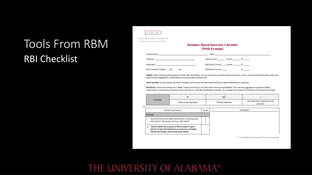 tools from rbm rbi checklist