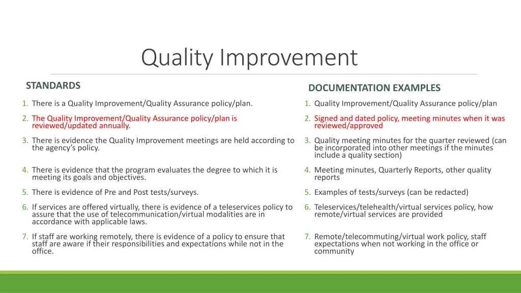 quality improvement