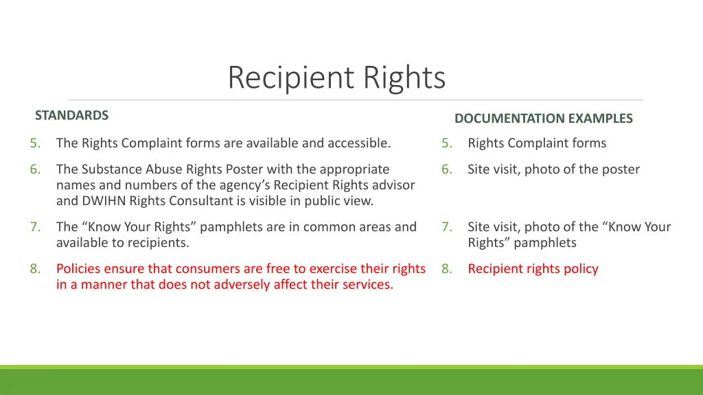 recipient rights 1