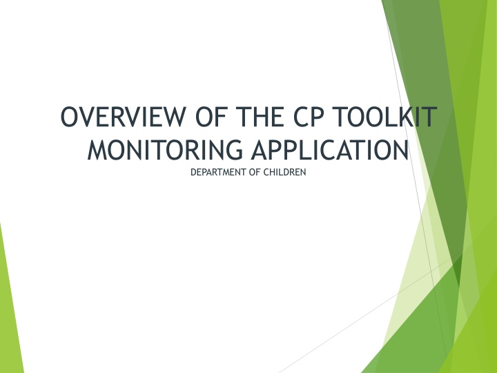 overview of the cp toolkit monitoring application