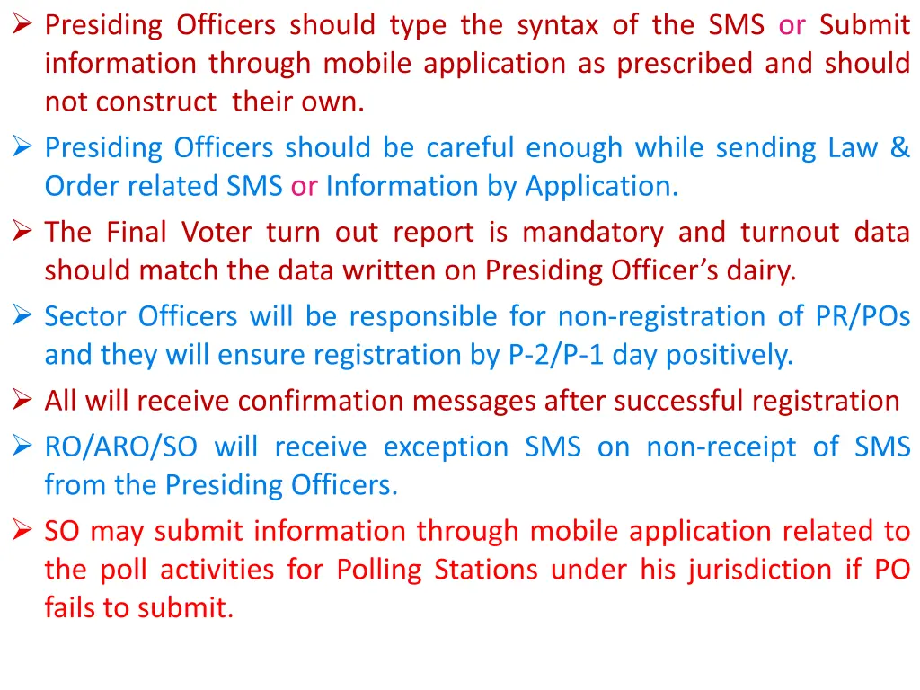 presiding officers should type the syntax