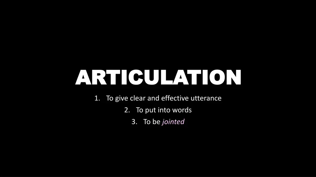 articulation articulation 1