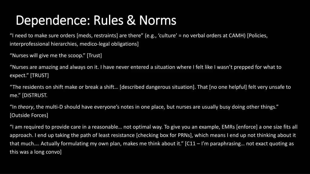 dependence rules norms dependence rules norms