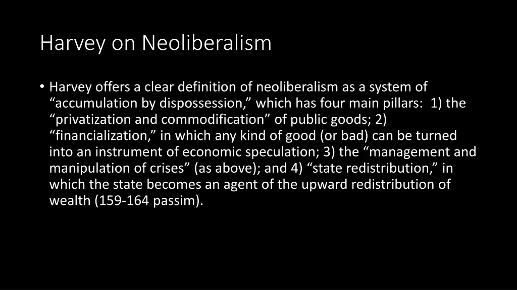 harvey on neoliberalism