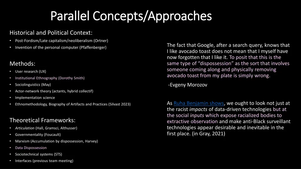 parallel concepts approaches parallel concepts