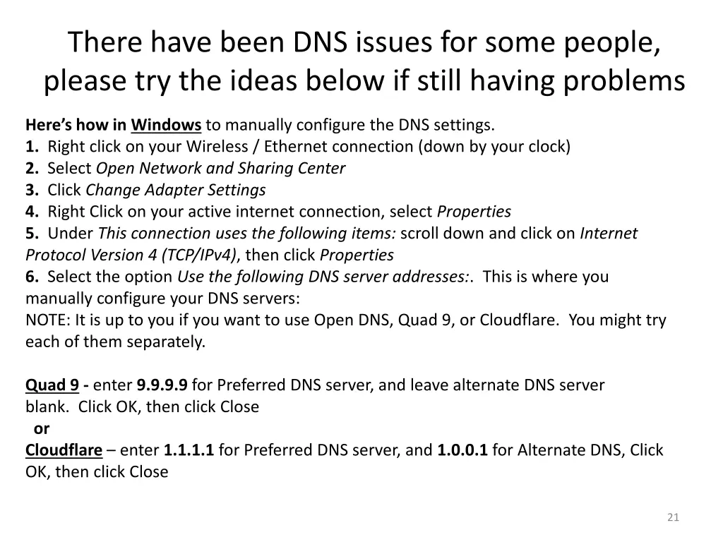 there have been dns issues for some people please