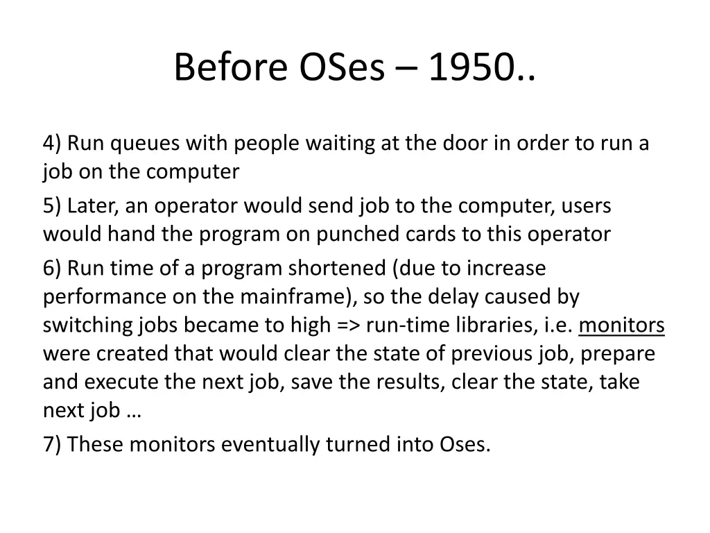 before oses 1950 1