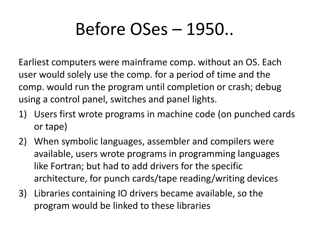 before oses 1950